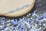 Mix Glass Seed Beads, Size 4mm 6/0 Glass Seed Beads, Purple and White Mix Seed Beads, Rocailles Beads, Bracelet Beads #3666