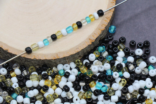 Mix Glass Seed Beads, Size 4mm 6/0 Glass Seed Beads, Mix Seed Beads, Rocailles Beads, Bracelet Beads #3667
