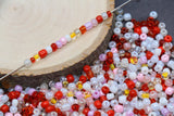 Mix Red Glass Seed Beads, Size 4mm 6/0 Glass Seed Beads, Mix Seed Beads, Rocailles Beads, Bracelet Beads #3678