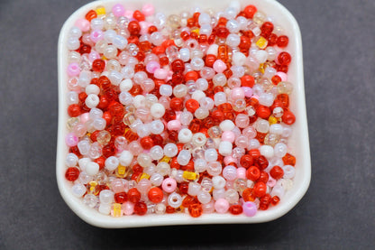 Mix Red Glass Seed Beads, Size 4mm 6/0 Glass Seed Beads, Mix Seed Beads, Rocailles Beads, Bracelet Beads #3678