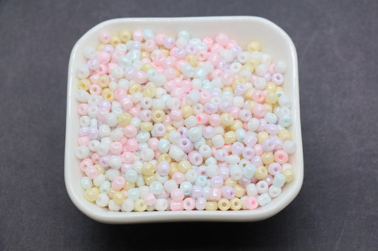 Mix Creamy Glass Seed Beads, Size 4mm 6/0 Glass Seed Beads, Mix Seed Beads, Rocailles Beads, Bracelet Beads #3681