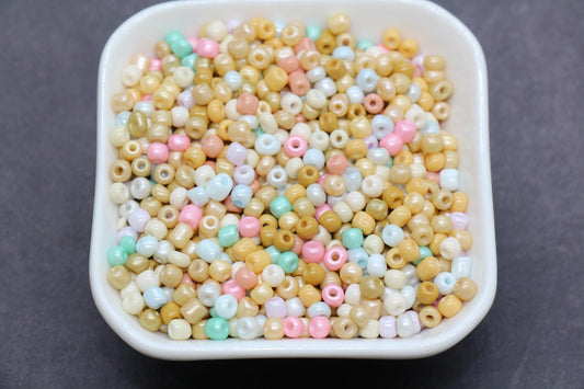 Mix Glass Seed Beads, Size 4mm 6/0 Glass Seed Beads, Mix Seed Beads, Rocailles Beads, Bracelet Beads #3682