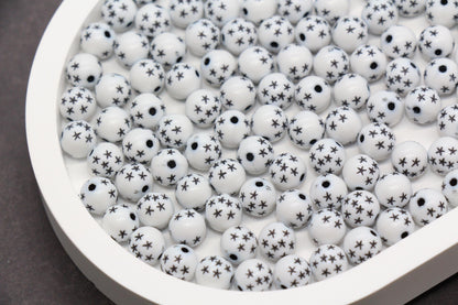 Star Beads, Silver Star Beads, Gold Star Beads, Plastic Gumball Beads, Bubblegum Beads, Chunky Beads