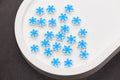 10mm blue snowflake polymer clay beads, christmas clay charms for bracelets