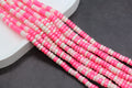 6mm hot pink chunky shimmer heishi beads for bracelets and DIY jewelry
