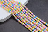 6mm Shimmer Chunky Polymer Clay Beads, Shinny Mix Heishi Spacer Beads, Polymer Clay Rondell Beads, Heishi Spacer Beads #222