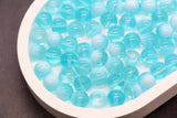 10mm Blue Glass Beads with White Ombre for Jewelry Making, DIY Bracelet Crafting Supplies Accessories