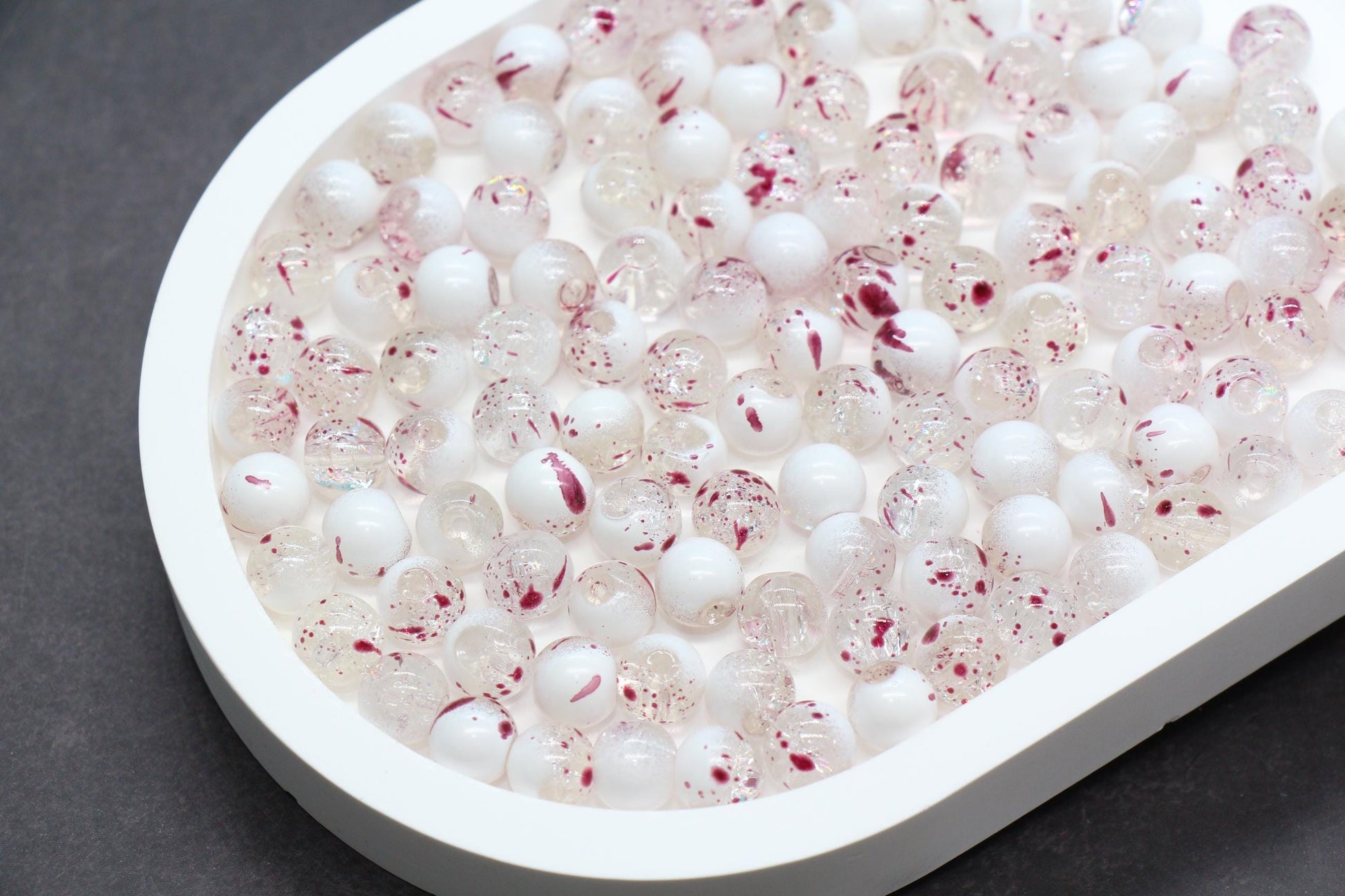 8mm Ombre with Specks Beads for Jewelry Making, DIY Bracelet Crafting Supplies Accessories
