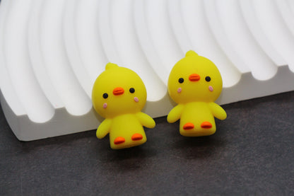3D Duck Silicone Beads, Yellow Duck Focal Beads, Animal Beads, Chunky Beads, Silicone Loose Beads #968