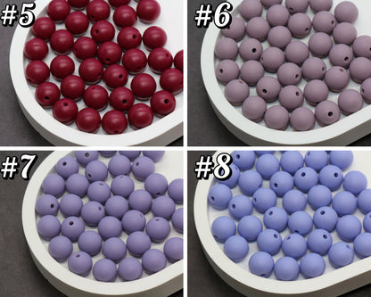 12mm Purple Silicone Beads, Round Bubblegum Beads for Bracelets, Beads for Pens, Non-Toxic Food Grade, Craft Supplies, Gift for Her