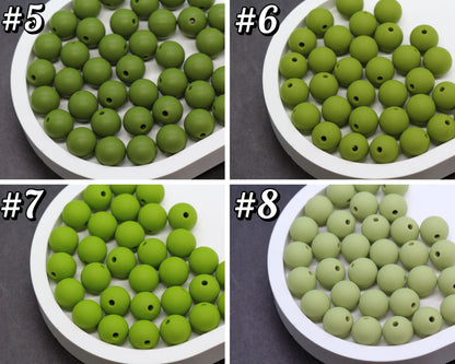 12mm Green Silicone Beads, Round Bubblegum Beads for Bracelets, Beads for Pens, Non-Toxic Food Grade, Craft Supplies, Gift for Her