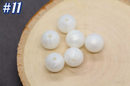 12mm Metallic Silicone Beads, Round Bubblegum Beads for Bracelets, Beads for Pens, Non-Toxic Food Grade, Craft Supplies, Gift for Her