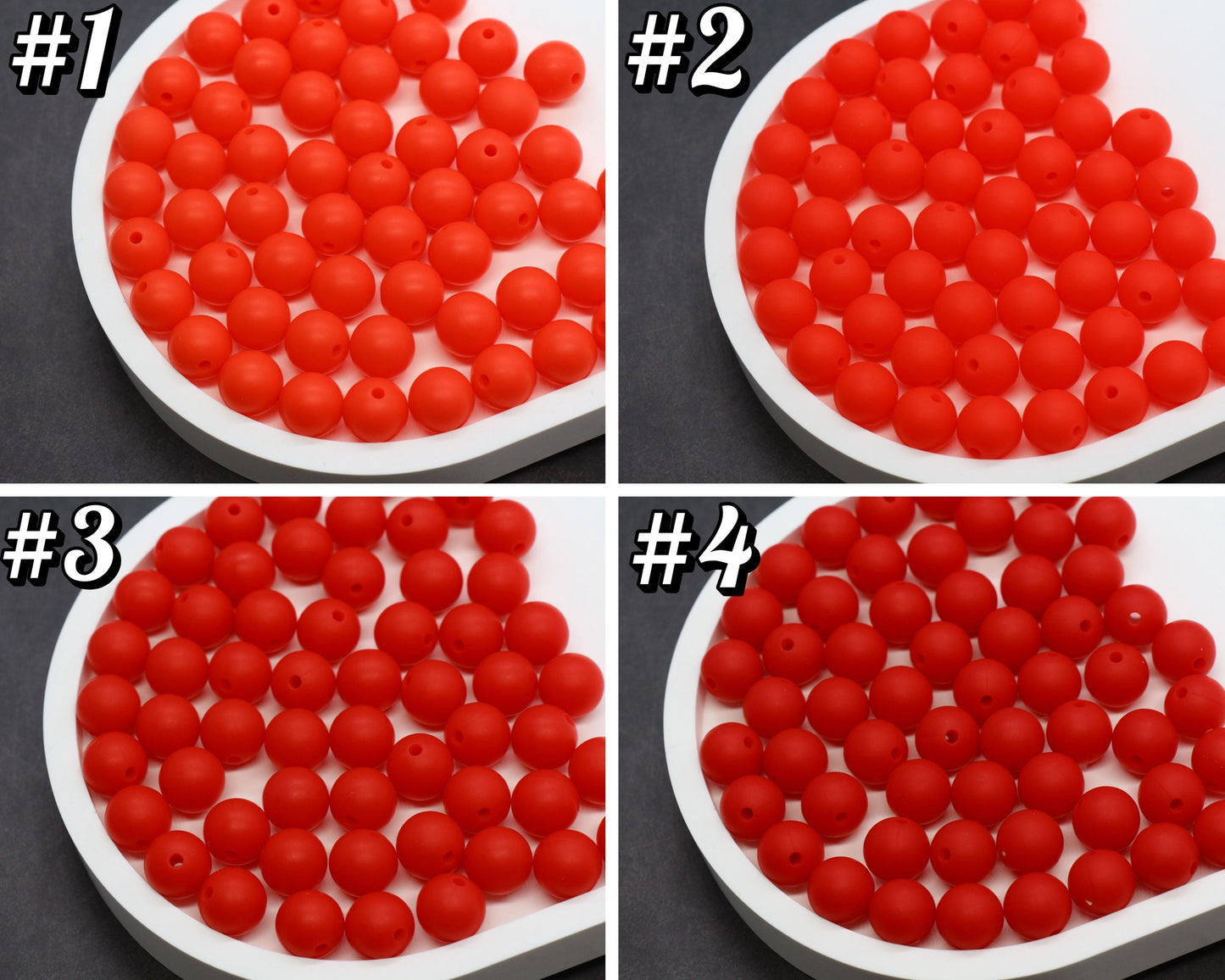 12mm Red Silicone Beads, Round Bubblegum Beads for Bracelets, Beads for Pens, Non-Toxic Food Grade, Craft Supplies, Gift for Her