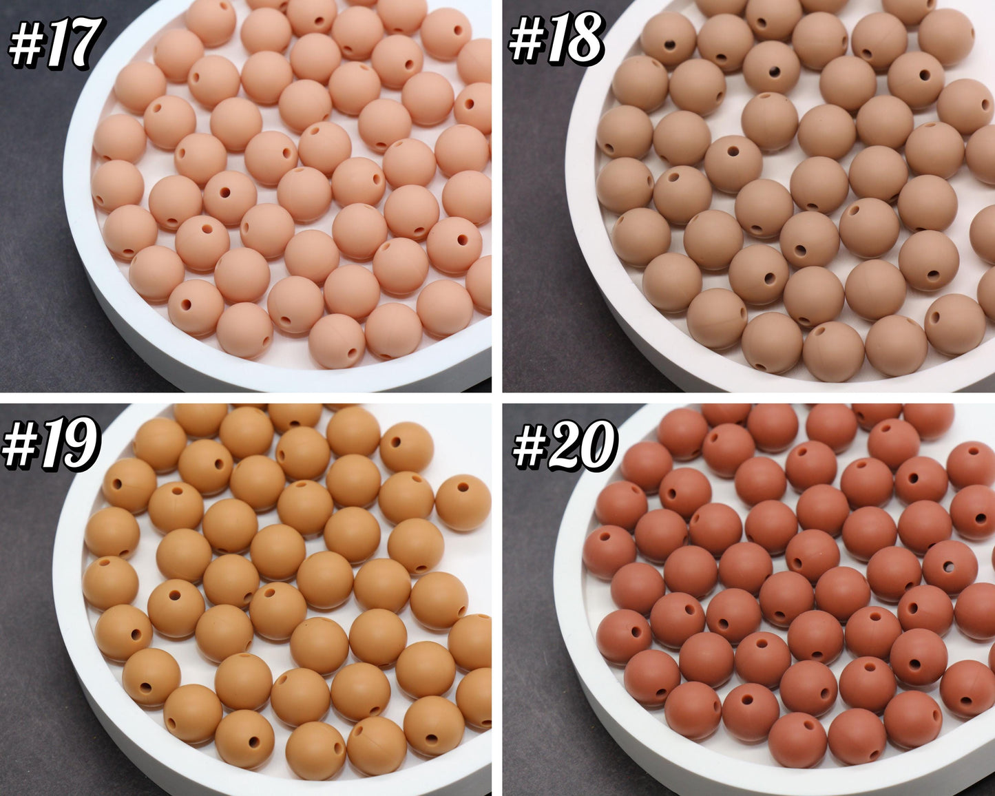 12mm Earth Tones Silicone Beads, Round Bubblegum Beads for Bracelets, Beads for Pens, Non-Toxic Food Grade, Craft Supplies