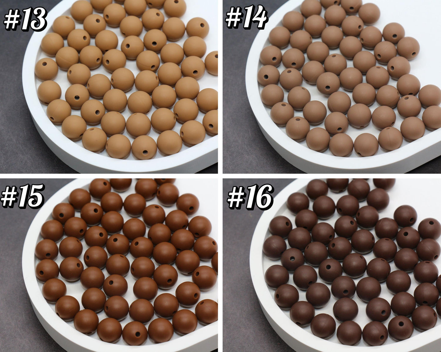 12mm Earth Tones Silicone Beads, Round Bubblegum Beads for Bracelets, Beads for Pens, Non-Toxic Food Grade, Craft Supplies