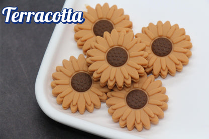 Sunflower Silicone Beads, 30mm Colorful Flower Focal Beads for Keychains, Jewelry & DIY Crafts