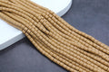 6mm camel tan heishi beads for bracelets and DIY jewelry