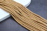 6mm Camel Tan Heishi Beads – Polymer Clay Tube Beads for Bracelet Making, Neutral Boho Beads for Jewelry DIY #62