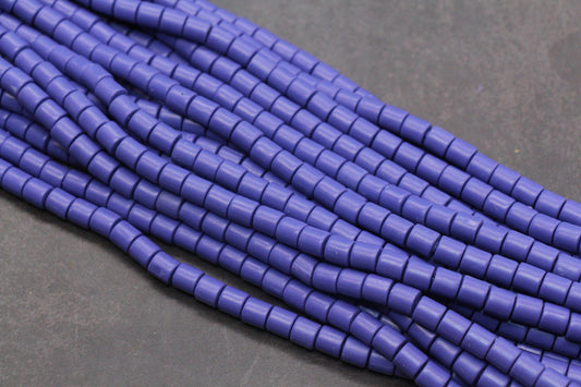 6mm Deep Periwinkle Heishi Beads – Polymer Clay Tube Beads for Bracelet Making, Purple Blue Boho Jewelry Supplies #389
