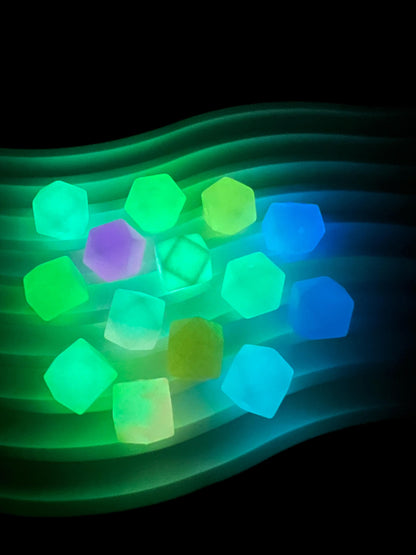 Glow in the dark Hexagon Silicone Beads for DIY Jewelry Making, 14mm Geometric Beads for Bracelets, Keychains, Bulk Craft Supplies