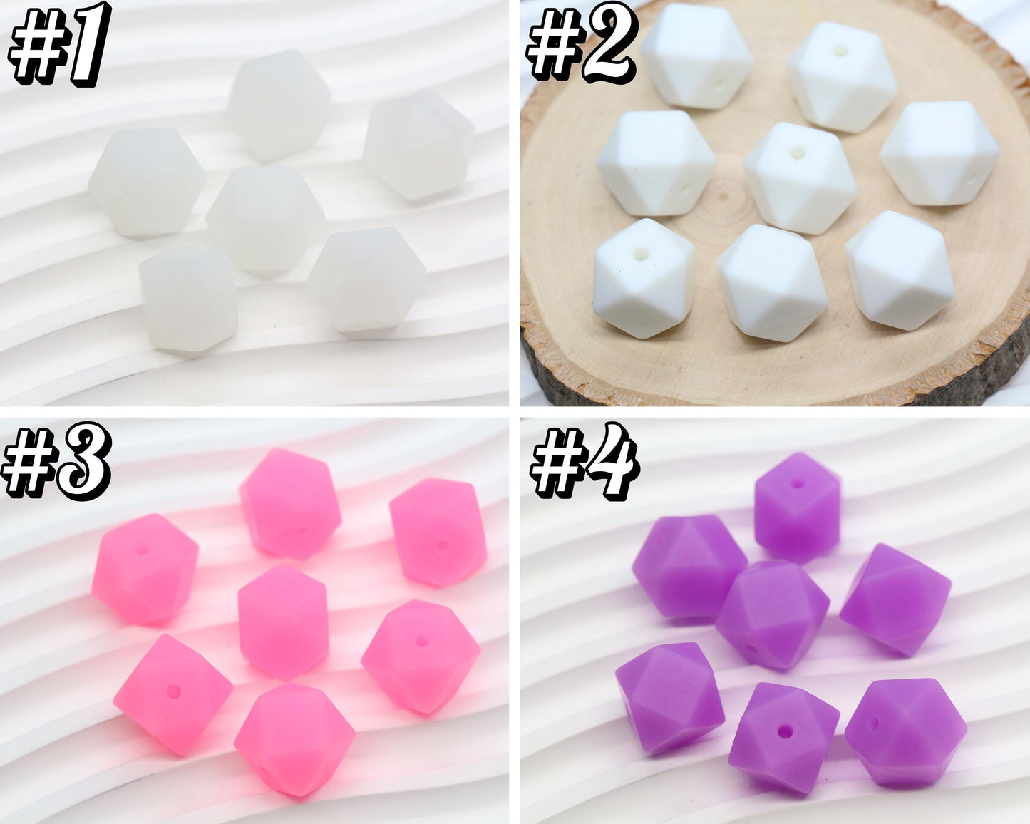 Glow in the dark Hexagon Silicone Beads for DIY Jewelry Making, 14mm Geometric Beads for Bracelets, Keychains, Bulk Craft Supplies