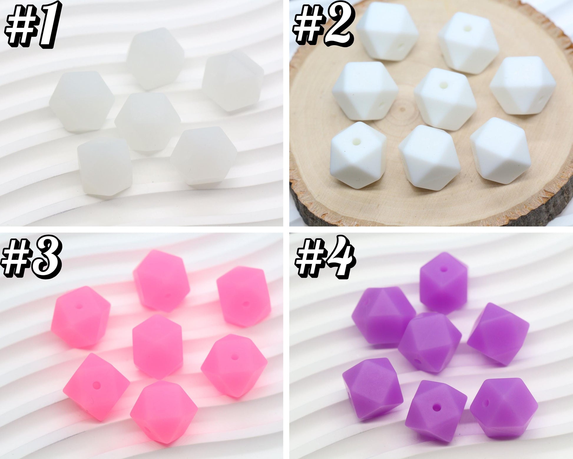 Glow in the dark Hexagon Silicone Beads for DIY Jewelry Making, 14mm Geometric Beads for Bracelets, Keychains, Bulk Craft Supplies