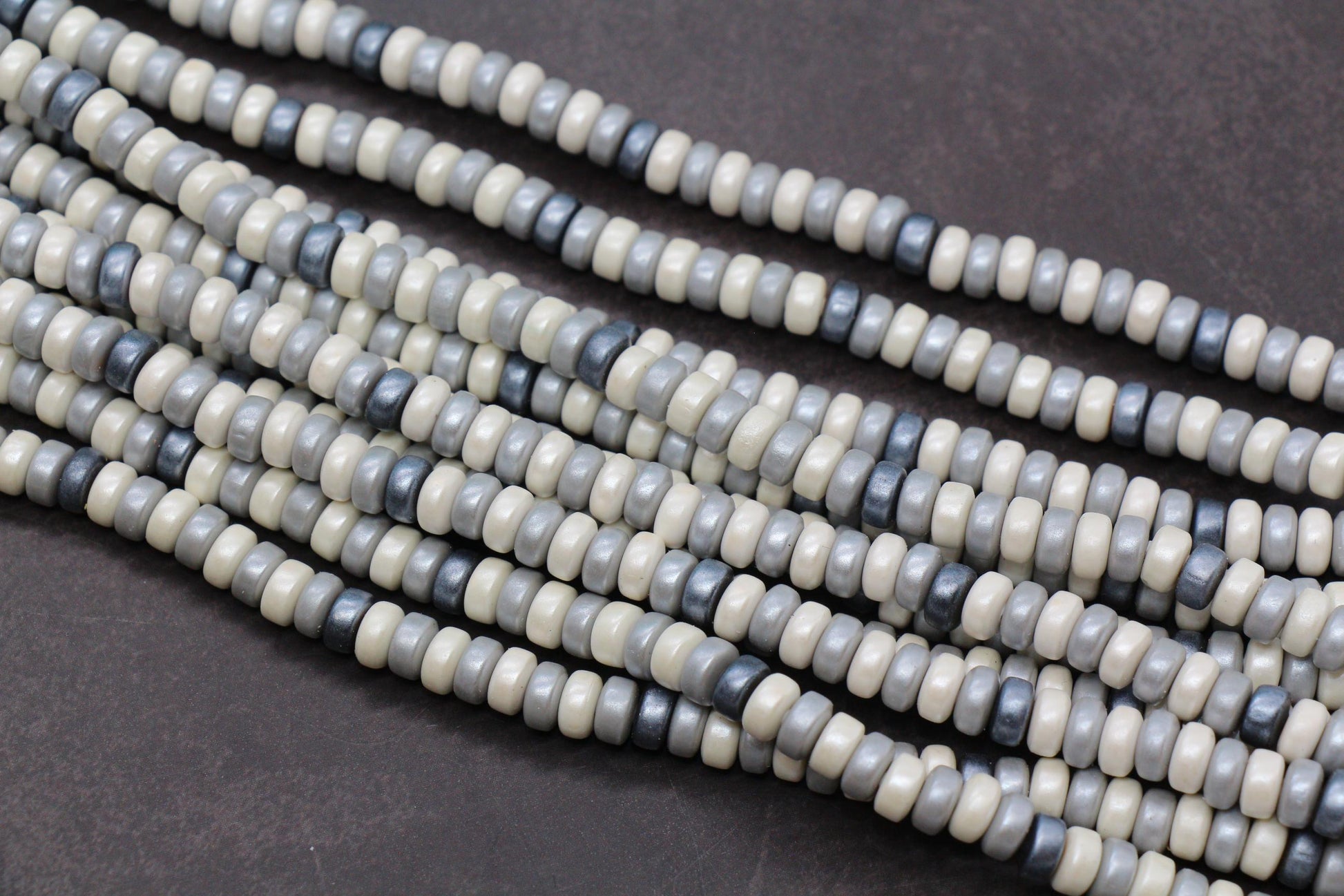 6mm Shimmer Chunky Polymer Clay Beads, Shinny Mix Heishi Spacer Beads, Polymer Clay Rondell Beads, Heishi Spacer Beads #614