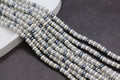 6mm chunky silver gray ivory shimmer heishi beads for bracelets and DIY jewelry