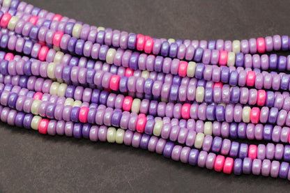 6mm Shimmer Chunky Polymer Clay Beads, Shinny Purple Mix Heishi Spacer Beads, Polymer Clay Rondell Beads, Heishi Spacer Beads #319