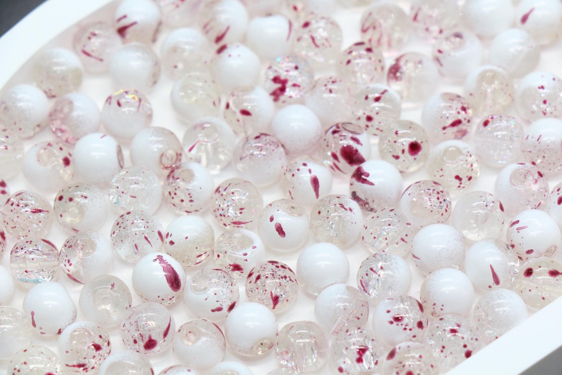 8mm Ombre with Specks Beads for Jewelry Making, DIY Bracelet Crafting Supplies Accessories
