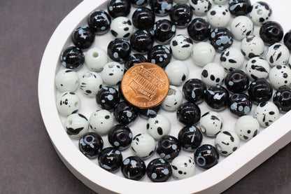 10mm Splatter Beads, Chunky Bubblegum Beads for Jewelry Making, DIY Bead Supplies, Craft Beads for Bracelets, Necklaces
