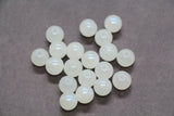 10mm Iridescent Glass Beads, Pearlescent Round Beads for Jewelry Making, DIY Bracelet Necklace Craft Supplies, White Glossy Beads