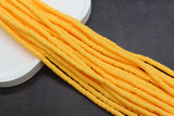 6mm Amber Yellow Heishi Beads, Yellow Polymer Clay Disc Beads, African Disc Beads, Vinyl Heishi, Bracelet Clay Beads, Full Strand #597