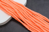 6mm Salmon Heishi Beads, Polymer Clay Disc Beads, African Disc Beads, Vinyl Heishi, Bracelet Clay Beads, Full Strand #618