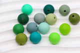 12mm Green Silicone Beads, Round Bubblegum Beads for Bracelets, Beads for Pens, Non-Toxic Food Grade, Craft Supplies, Gift for Her