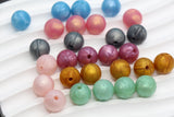 12mm Metallic Silicone Beads, Round Bubblegum Beads for Bracelets, Beads for Pens, Non-Toxic Food Grade, Craft Supplies, Gift for Her