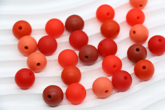 12mm Red Silicone Beads, Round Bubblegum Beads for Bracelets, Beads for Pens, Non-Toxic Food Grade, Craft Supplies, Gift for Her
