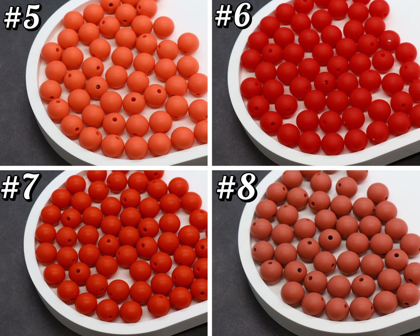12mm Red Silicone Beads, Round Bubblegum Beads for Bracelets, Beads for Pens, Non-Toxic Food Grade, Craft Supplies, Gift for Her
