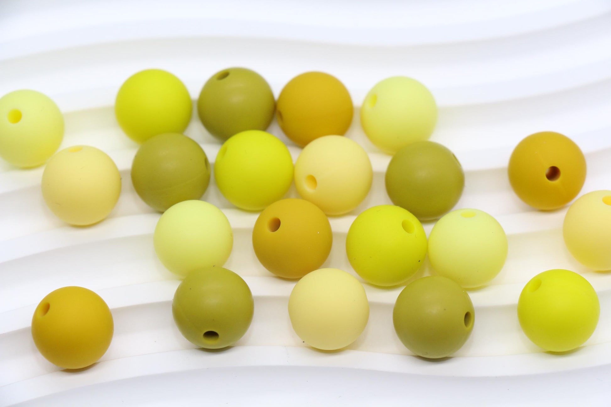 12mm Yellow Silicone Beads, Round Bubblegum Beads for Bracelets, Beads for Pens, Non-Toxic Food Grade, Craft Supplies, Gift for Her
