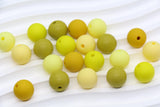 12mm Yellow Silicone Beads, Round Bubblegum Beads for Bracelets, Beads for Pens, Non-Toxic Food Grade, Craft Supplies, Gift for Her