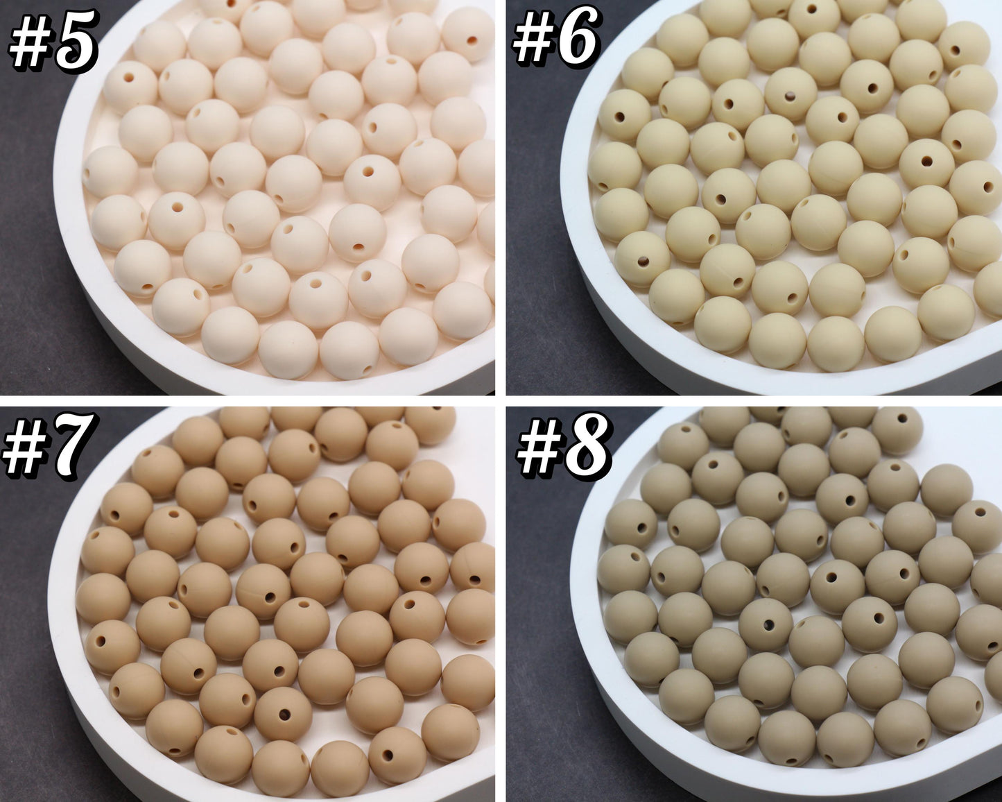 12mm Earth Tones Silicone Beads, Round Bubblegum Beads for Bracelets, Beads for Pens, Non-Toxic Food Grade, Craft Supplies