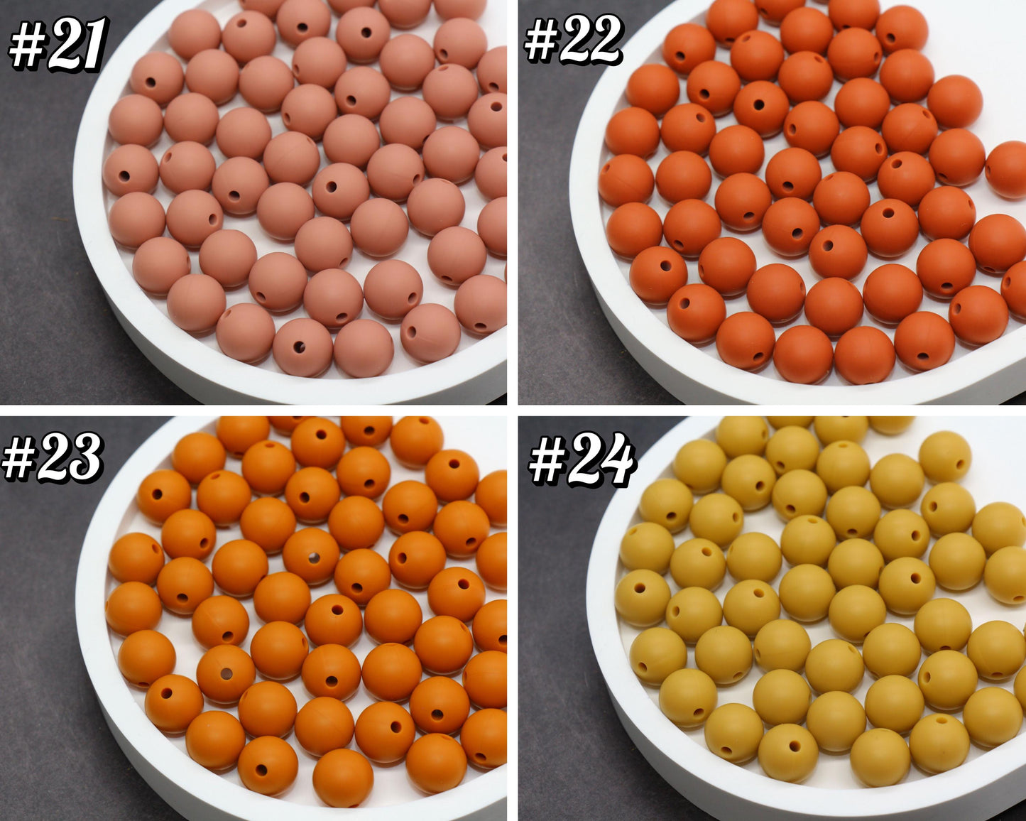 12mm Earth Tones Silicone Beads, Round Bubblegum Beads for Bracelets, Beads for Pens, Non-Toxic Food Grade, Craft Supplies