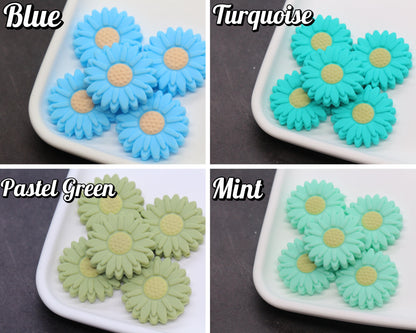 Sunflower Silicone Beads, 30mm Colorful Flower Focal Beads for Keychains, Jewelry & DIY Crafts
