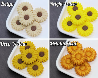Sunflower Silicone Beads, 30mm Colorful Flower Focal Beads for Keychains, Jewelry & DIY Crafts