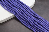 6mm Deep Periwinkle Heishi Beads – Polymer Clay Tube Beads for Bracelet Making, Purple Blue Boho Jewelry Supplies #389