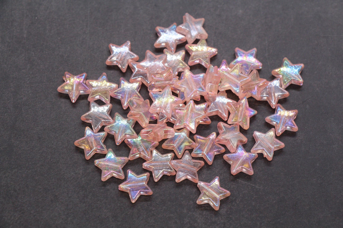 Iridescent Star Shape Beads, Mix Acrylic Star Beads, Jewelry Making Beads #3047