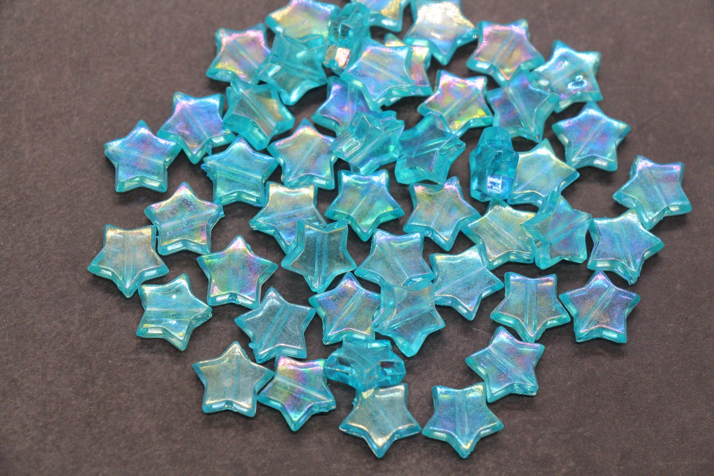 Iridescent Star Shape Beads, Mix Acrylic Star Beads, Jewelry Making Beads #3047
