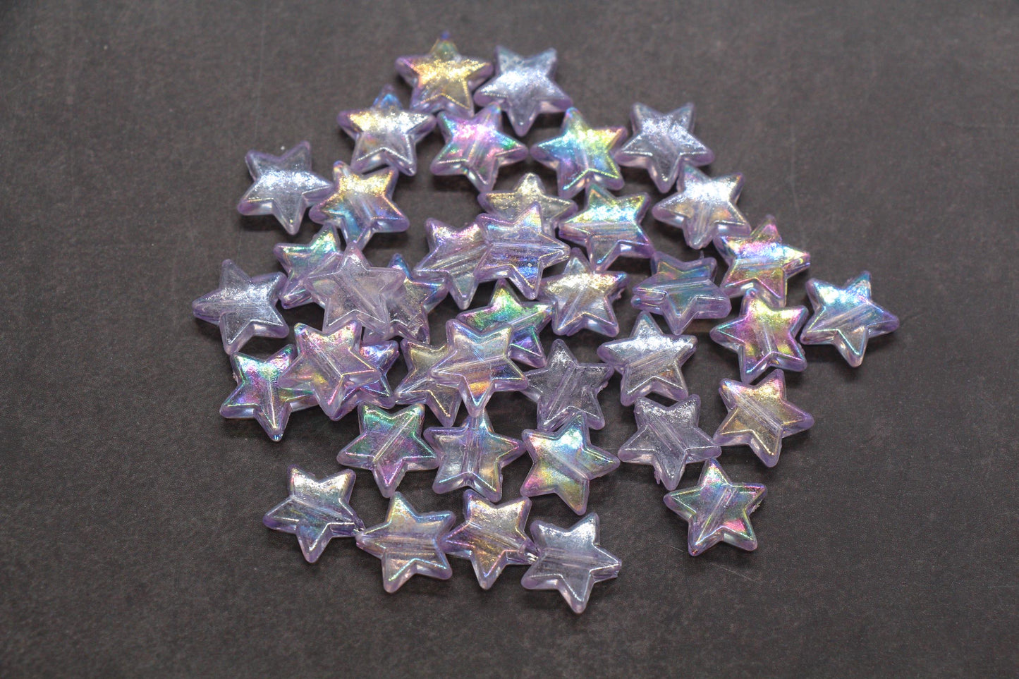 Iridescent Star Shape Beads, Mix Acrylic Star Beads, Jewelry Making Beads #3047