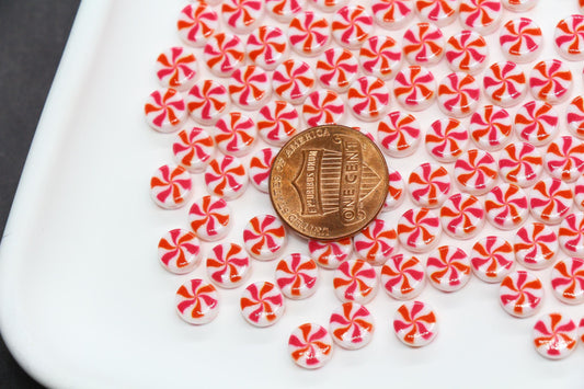 Peppermint Candy Beads 7mm, Red and White Round Acrylic Beads, Holiday Christmas Beads, Candy Cane Beads for Jewelry Making Crafts #189