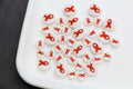 7mm 10mm Red Acrylic Awareness Ribbon Beads